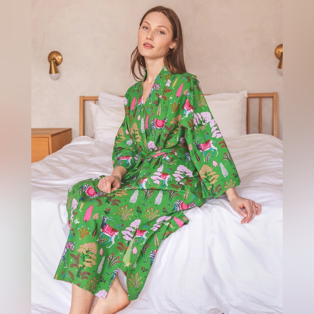 Printfresh Antelope Forest Cotton Robe. Size 2x. EUC.